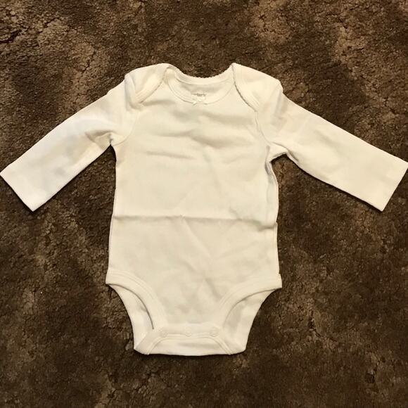 NWT Carter’s Set of 3 White Girl's Long Sleeve Bodysuits (3 Months) - Picture 4 of 16